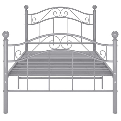 Bett Grau Metall 90x200 cm