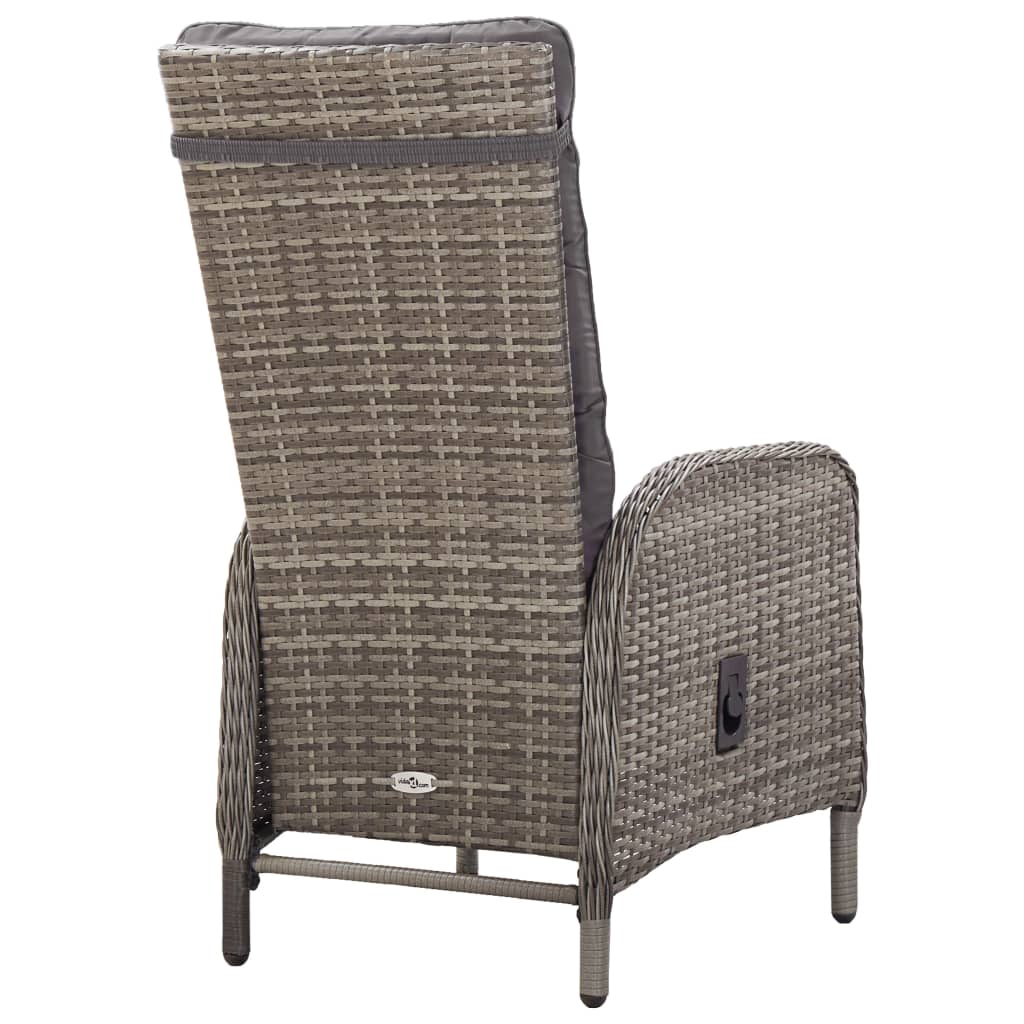 5-tlg. Garten-Bistro-Set Poly Rattan Grau