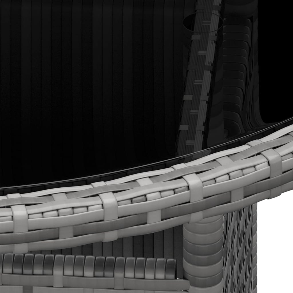 5-tlg. Garten-Bistro-Set Poly Rattan Grau