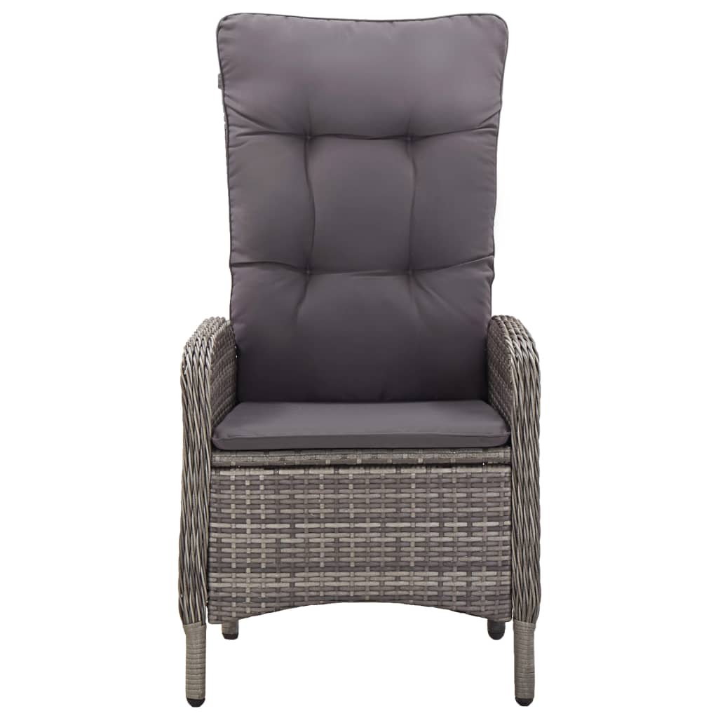 11-tlg. Garten-Essgruppe Poly Rattan Grau