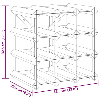 Weinregal für 12 Flaschen Schwarz Massivholz Kiefer