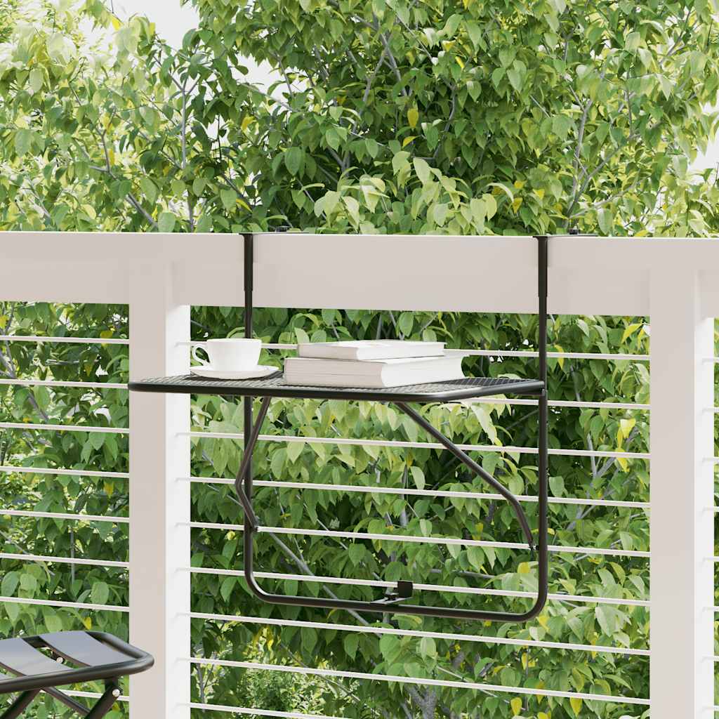 Balkontisch Schwarz 60x40 cm Stahl