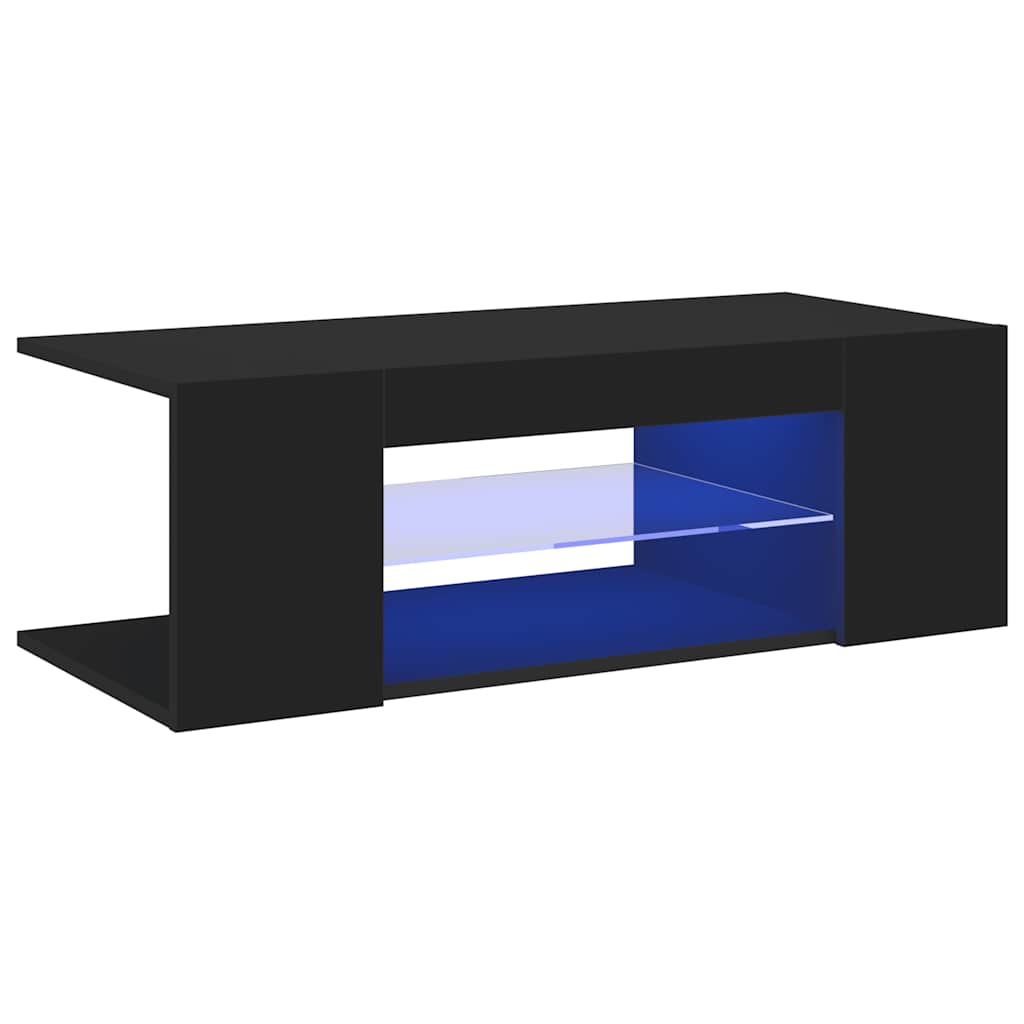 TV-Schrank mit LED-Leuchten Schwarz 90x39x30cm