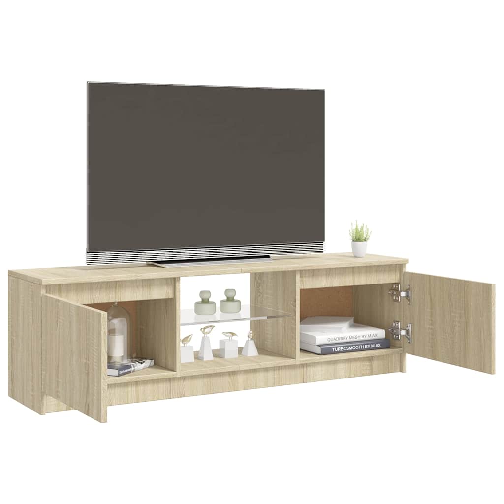 TV-Schrank mit LED-Leuchten Sonoma-Eiche 120x30x36 cm
