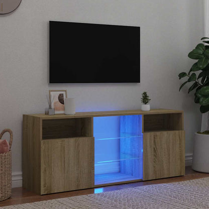 TV-Schrank mit LED-Leuchten Sonoma-Eiche 120x30x50 cm