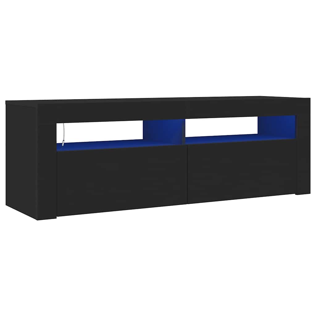 TV-Schrank mit LED-Leuchten Schwarz 120x35x40 cm