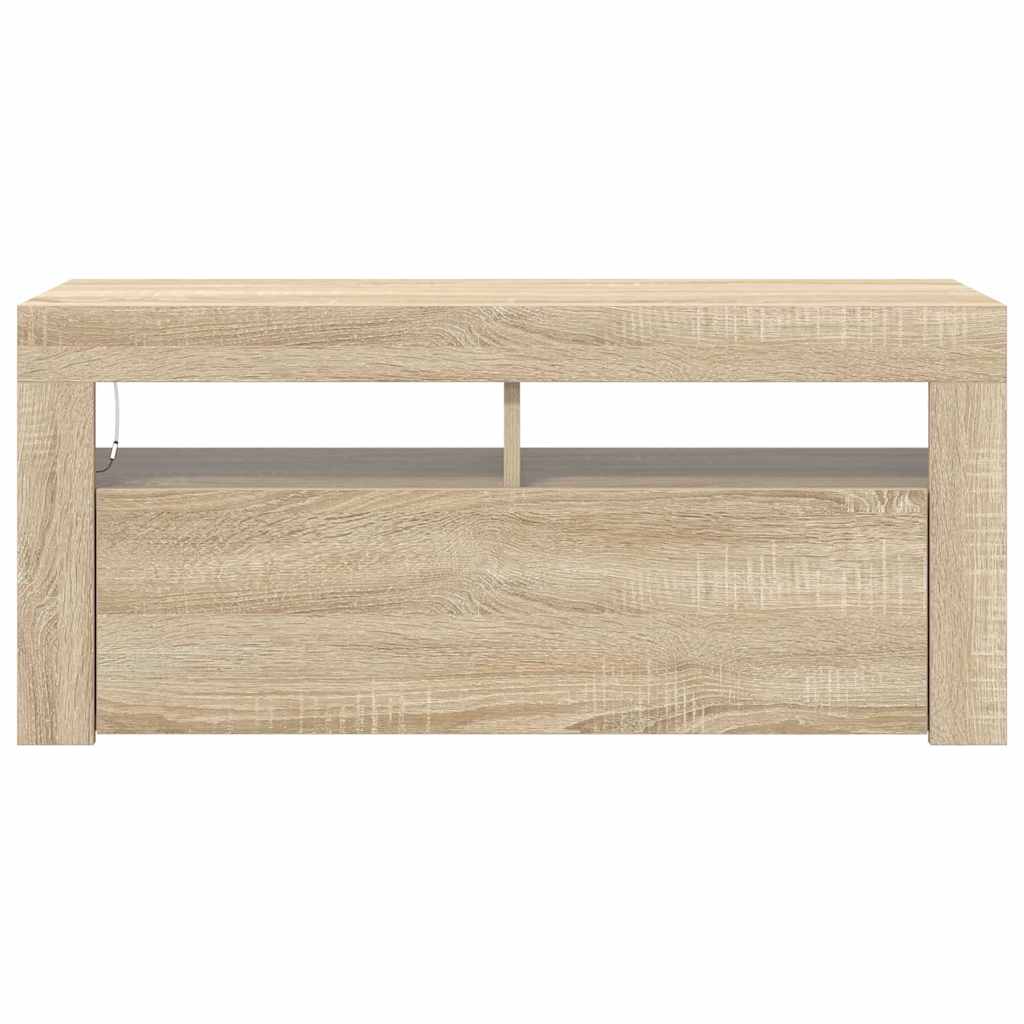 TV-Schrank mit LED-Leuchten Sonoma-Eiche 90x35x40 cm