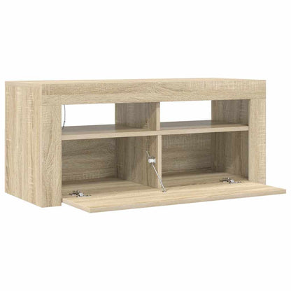 TV-Schrank mit LED-Leuchten Sonoma-Eiche 90x35x40 cm