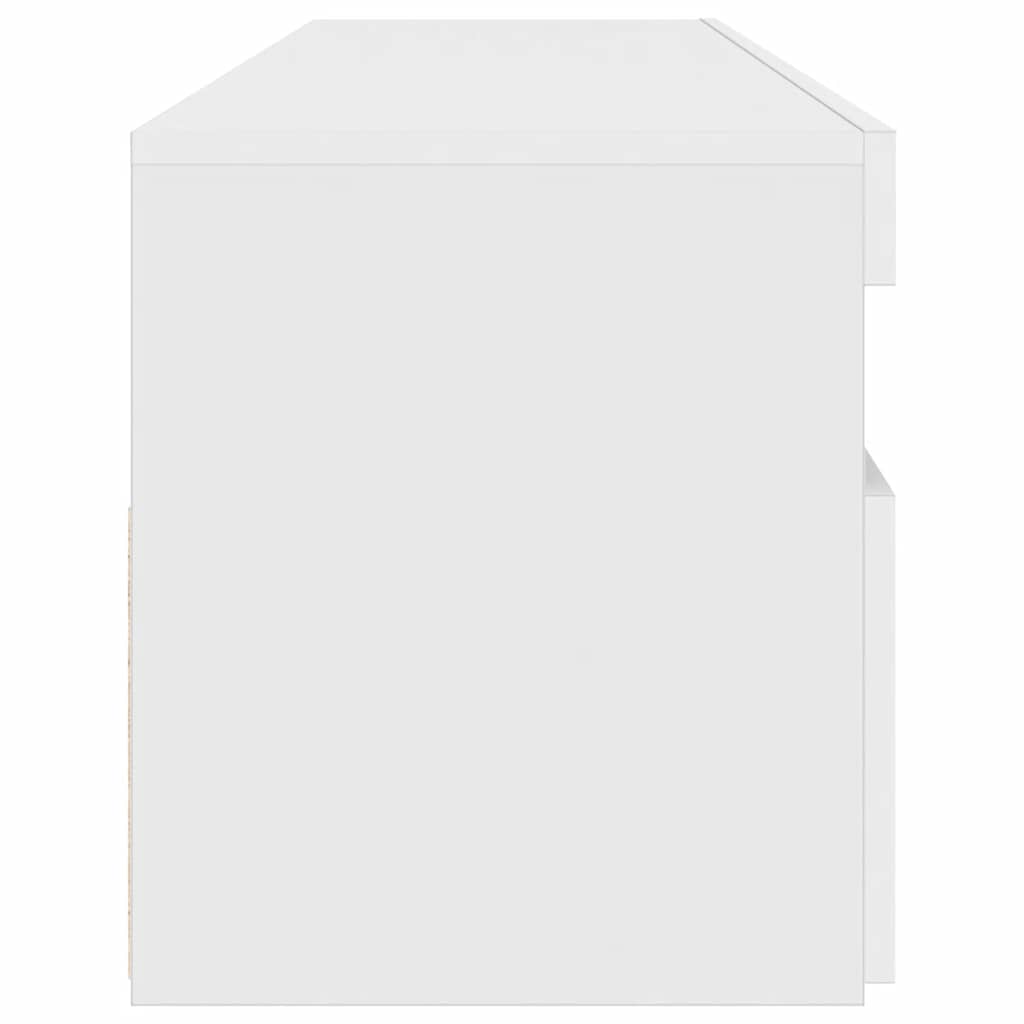 TV-Schrank mit LED-Leuchten Hochglanz-Weiß 90x35x40 cm