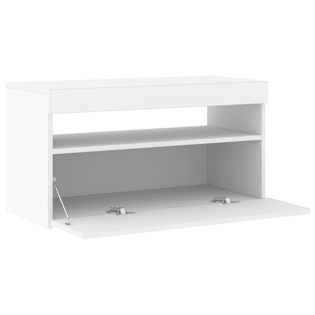 TV-Schrank mit LED-Leuchten Weiß 75x35x40 cm