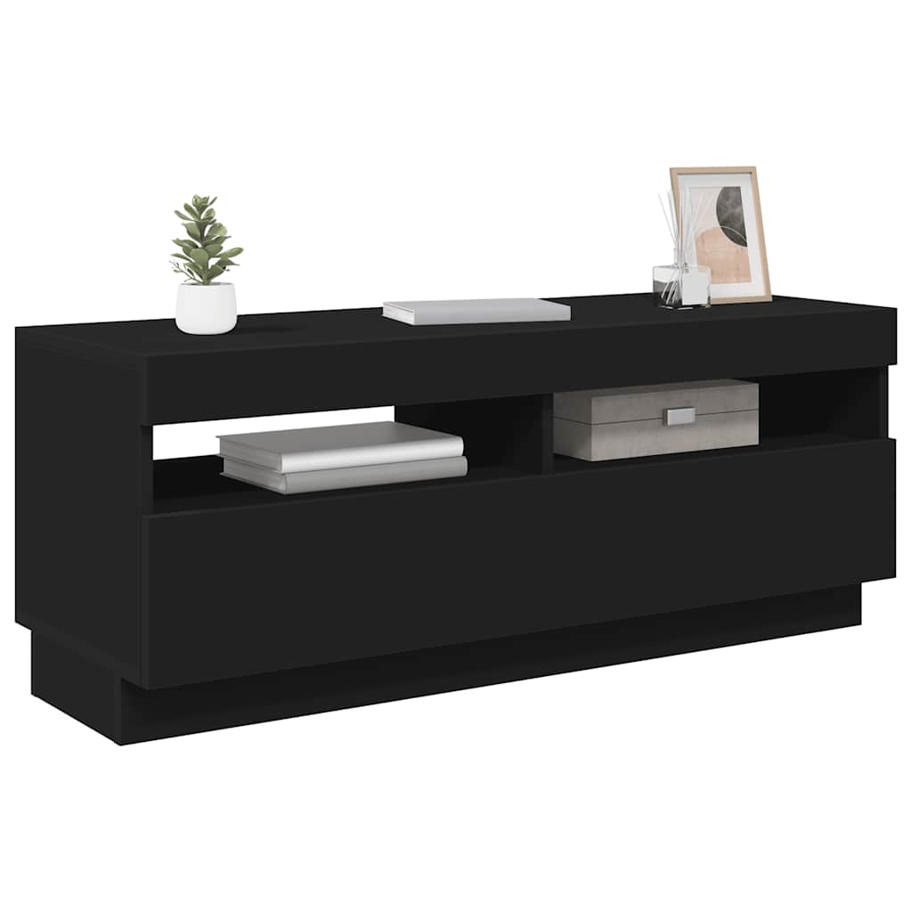 TV-Schrank mit LED-Leuchten Schwarz 100x35x40 cm