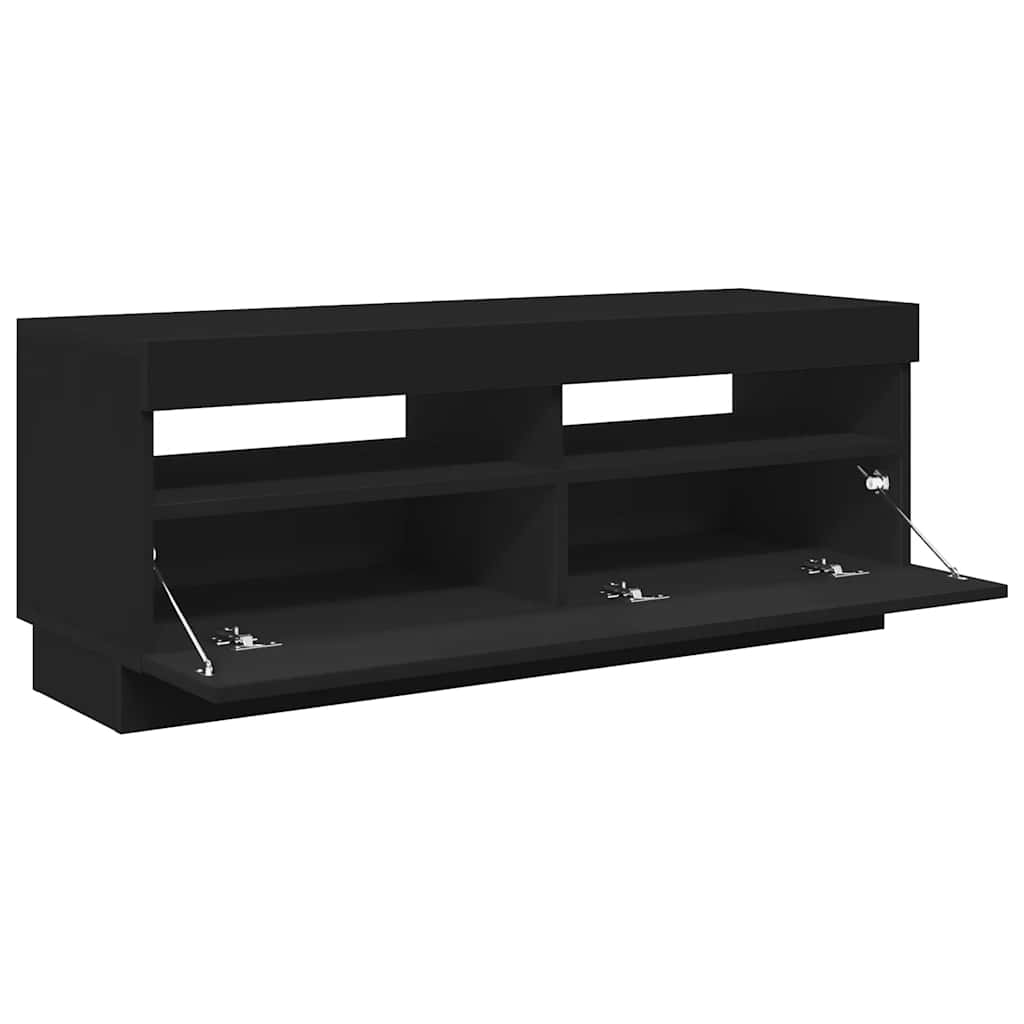 TV-Schrank mit LED-Leuchten Schwarz 100x35x40 cm