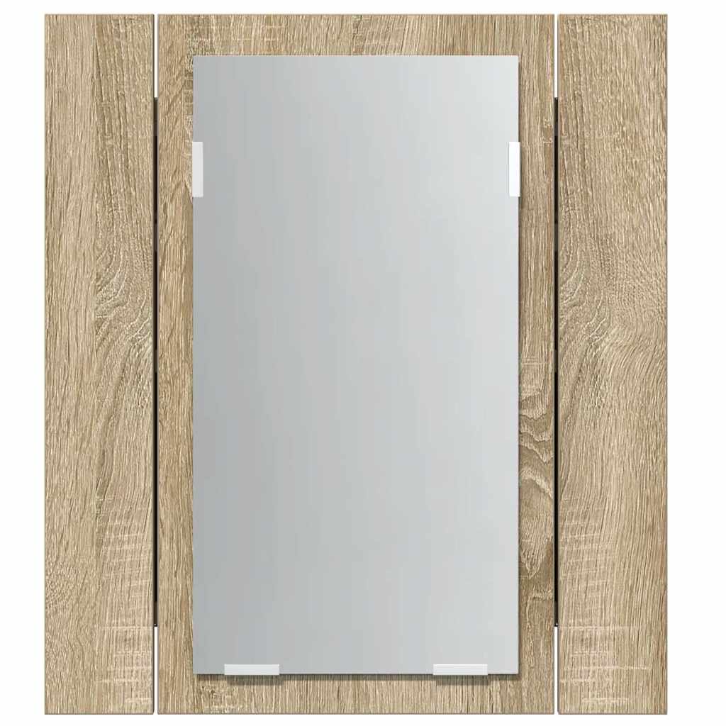LED-Bad-Spiegelschrank Sonoma-Eiche 40x12x45 cm Acryl