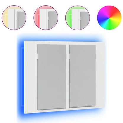 LED-Bad-Spiegelschrank Weiß 60x12x45 cm Acryl