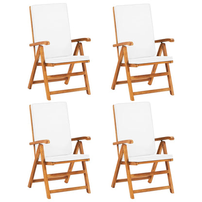 5-tlg. Garten-Essgruppe mit Kissen Massivholz Teak