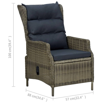 2-tlg. Garten-Lounge-Set mit Auflagen Poly Rattan Braun