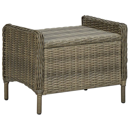 3-tlg. Garten-Lounge-Set mit Auflagen Poly Rattan Braun