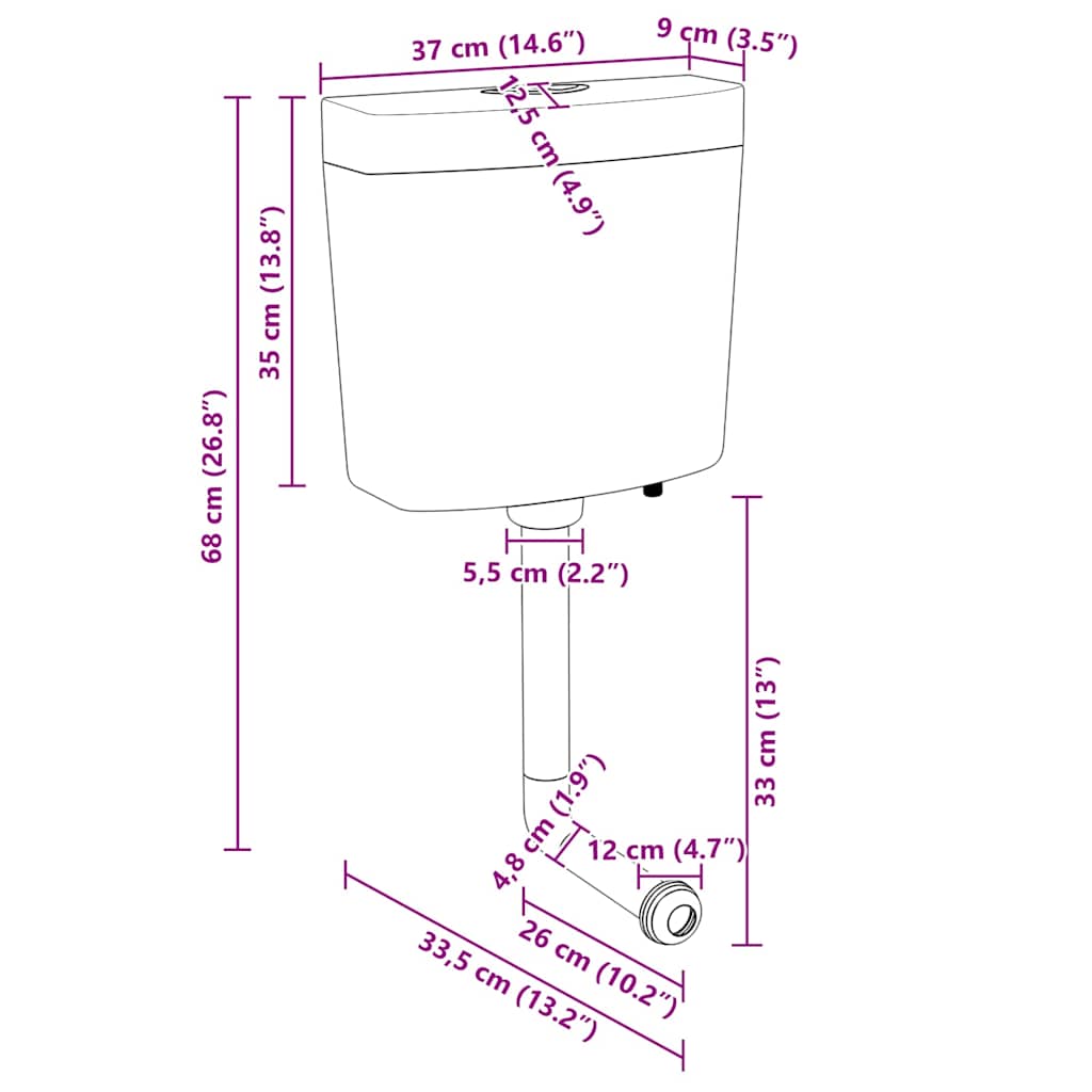 Spülkasten Wasserzulauf Unten 3/6 L Olivgrün
