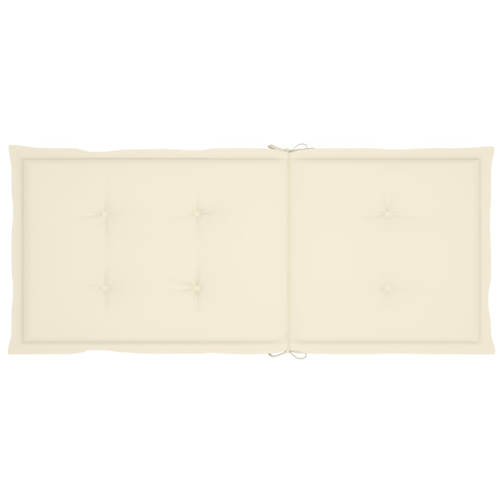 Gartenstühle 2 Stk. mit Creme Kissen Massivholz Teak