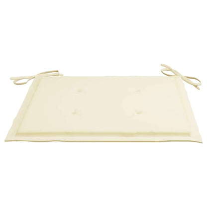 Gartenstühle mit Creme Kissen 3 Stk. Massivholz Teak