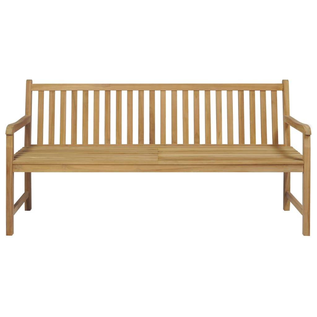 Gartenbank mit Anthrazit Auflage 175 cm Massivholz Teak
