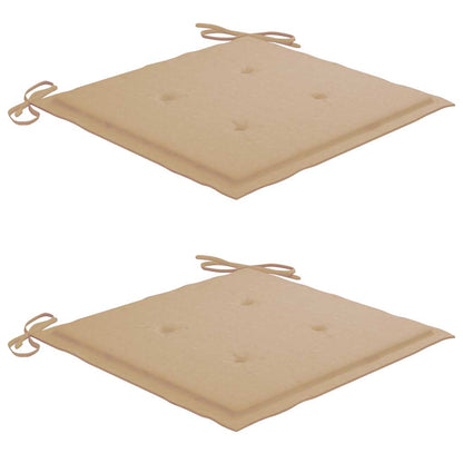 Gartenstühle 2 Stk. mit Kissen Massivholz Teak