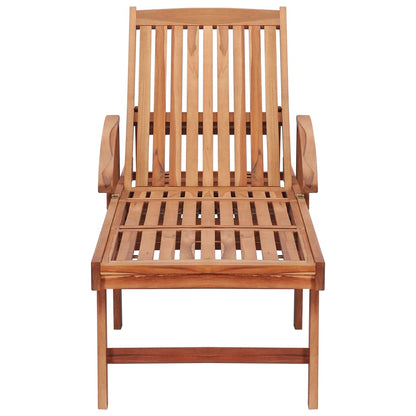 Sonnenliege mit Auflage Königsblau Massivholz Teak