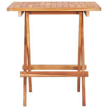 3-tlg. Bistro-Set mit Grauen Kissen Massivholz Teak