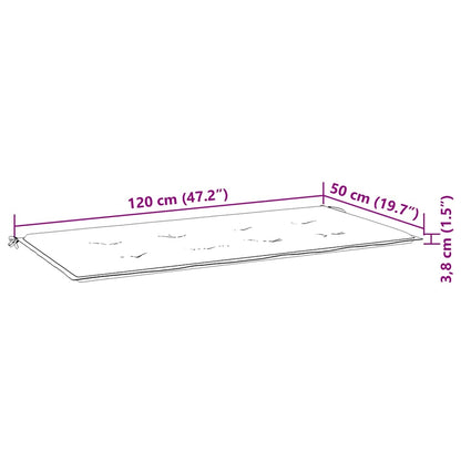 Klappbare Gartenbank mit Auflage 118 cm Bambus
