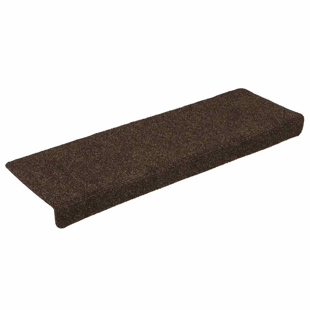 Stufenmatten Selbstklebend 15 Stk. 65x21x4 cm Braun Rechteckiger Rand