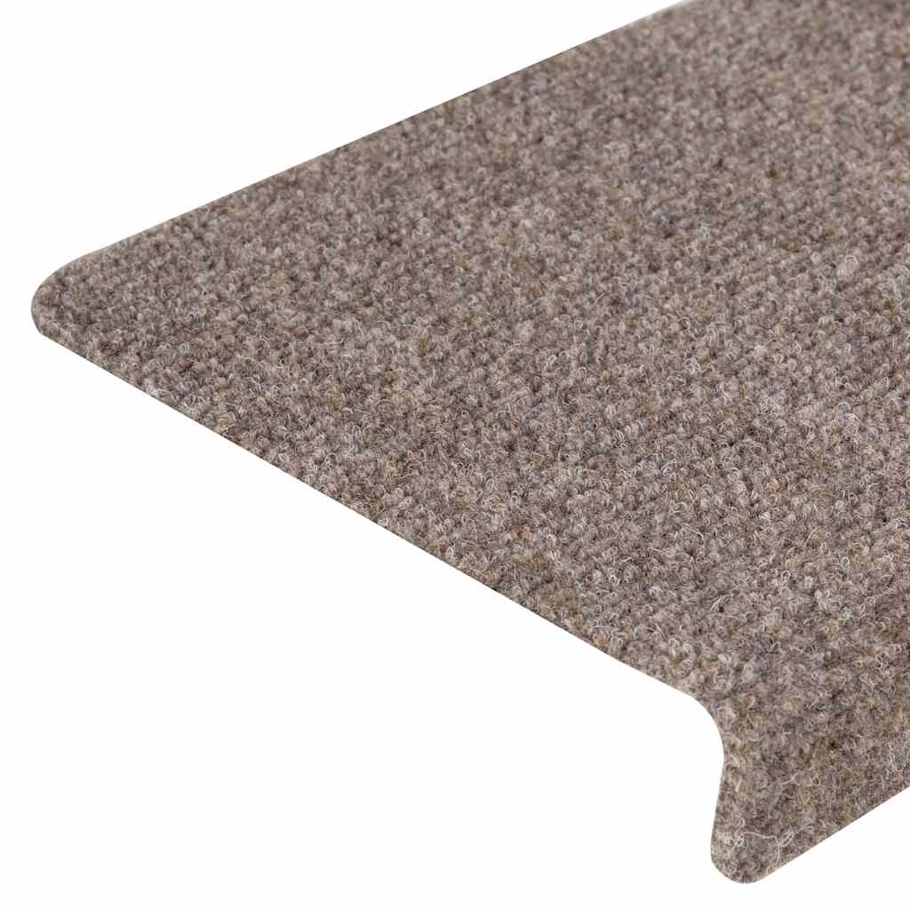 Stufenmatten Selbstklebend 15 Stk. 65x21x4 cm Beige Rechteckiger Rand