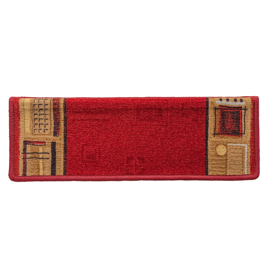 Treppenmatten Selbstklebend 15 Stk. 65x21x4 cm Rot