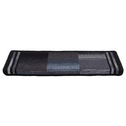 Treppenmatten Selbstklebend 15 Stk. 65x21x4 cm Schwarz und Grau