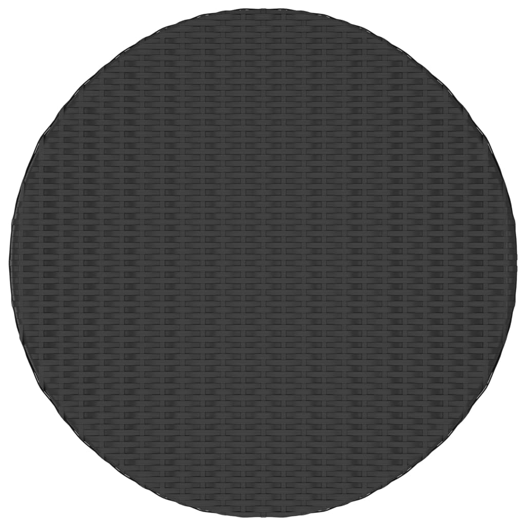 7-tlg. Garten-Sofagarnitur mit Auflagen Poly Rattan Schwarz