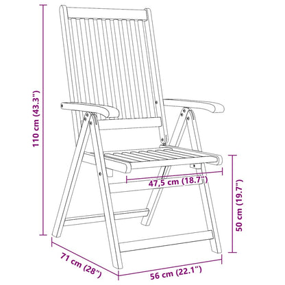 Klappbare Gartenstühle 4 Stk. Massivholz Akazie