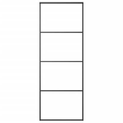 Schiebetür Aluminium und ESG Glas 76x205 cm Schwarz