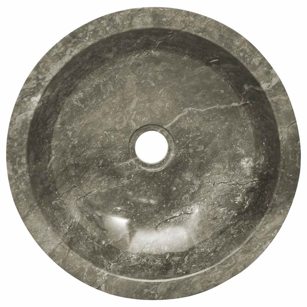 Waschbecken Grau Ø40x12 cm Marmor