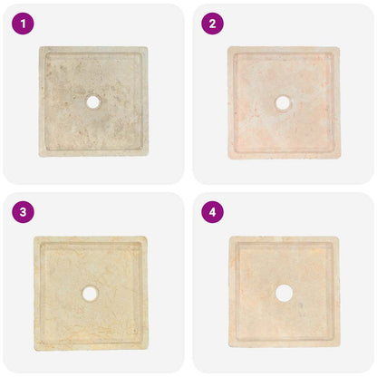 Waschbecken Creme 40x40x10 cm Marmor