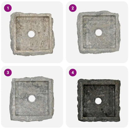 Waschbecken Grau 30x30x13 cm Marmor