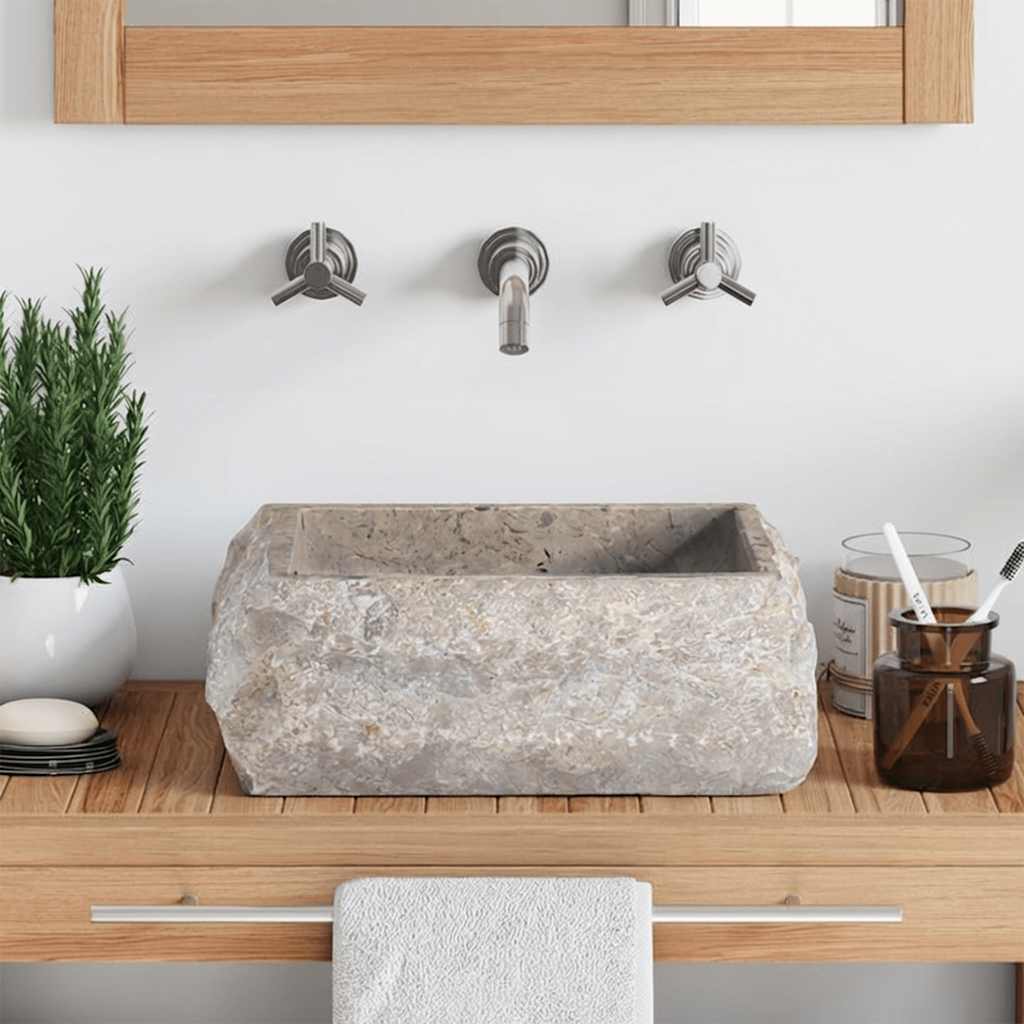 Waschbecken Grau 30x30x13 cm Marmor