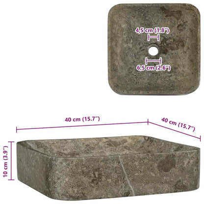 Waschbecken Grau 40x40x10 cm Marmor