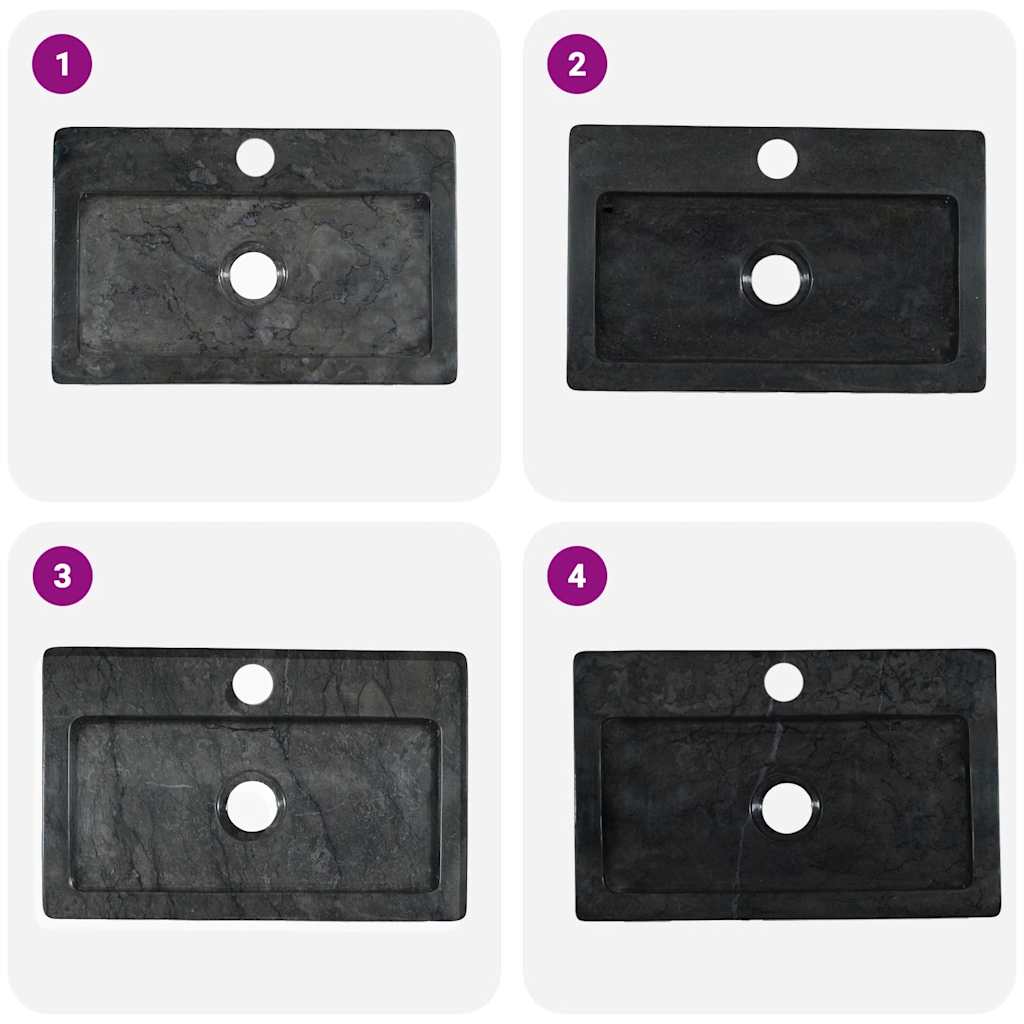 Wandwaschbecken Schwarz 38x24x6,5 cm Marmor