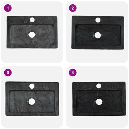 Wandwaschbecken Schwarz 38x24x6,5 cm Marmor