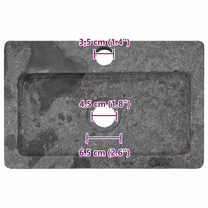 Wandwaschbecken Grau 38x24x6,5 cm Marmor