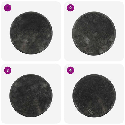 Tischplatte Schwarz Ø50x2,5 cm Marmor