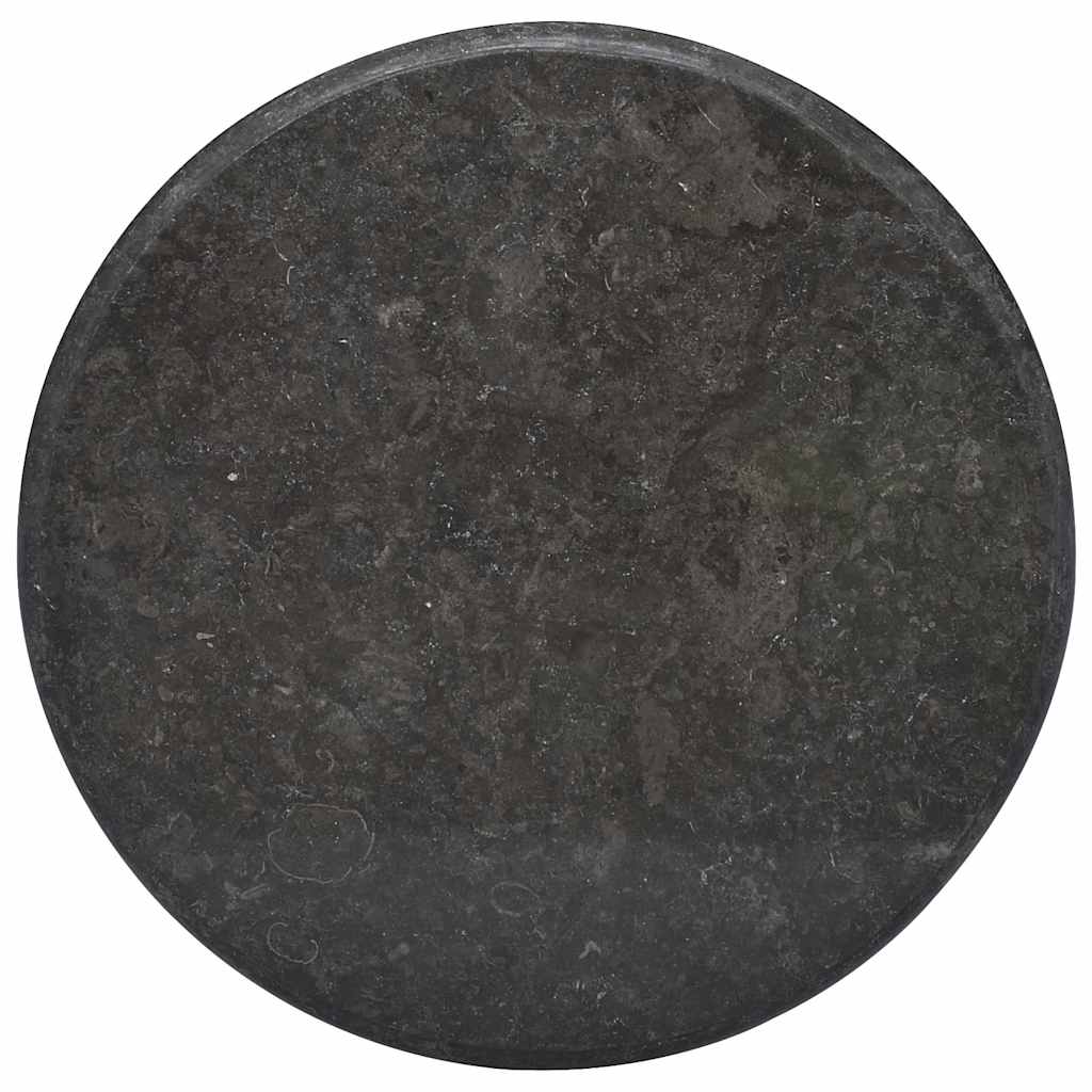Tischplatte Schwarz Ø60x2,5 cm Marmor