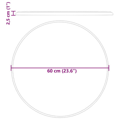 Tischplatte Grau Ø60x2,5 cm Marmor