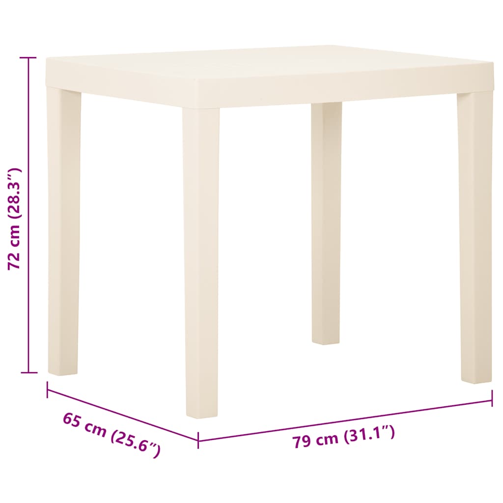 Gartentisch Weiß 79x65x72 cm Kunststoff