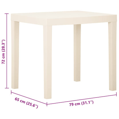 Gartentisch Weiß 79x65x72 cm Kunststoff