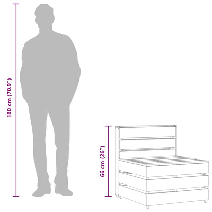 Garten-Mittelsofa aus Paletten Grau Kiefernholz Imprägniert
